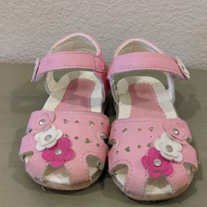 Strawberry Pink Floral Saltwater Sandals